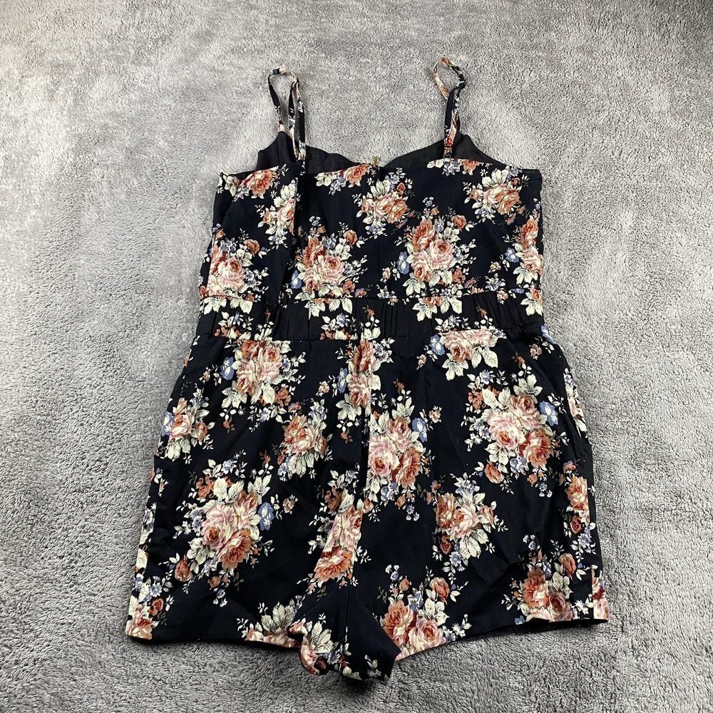 Lucca Couture Floral Print Romper‎ Womens Medium Black